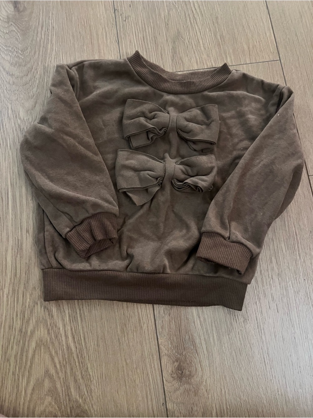 Kids Brown Bow Accent Sweatshirt